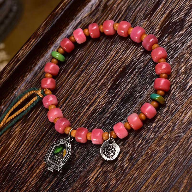 Tibetan Camel Bone and Red Agate Bracelet — view 1
