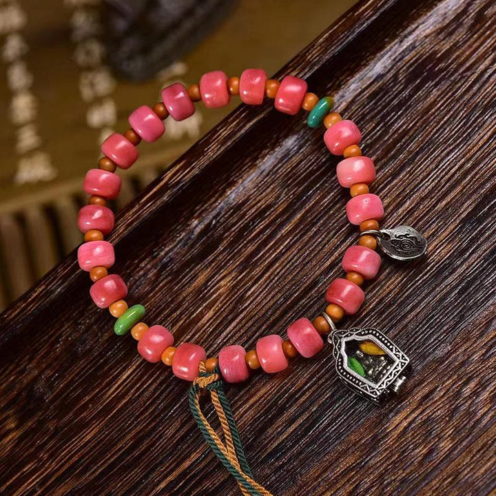 Tibetan Camel Bone and Red Agate Bracelet — view 2