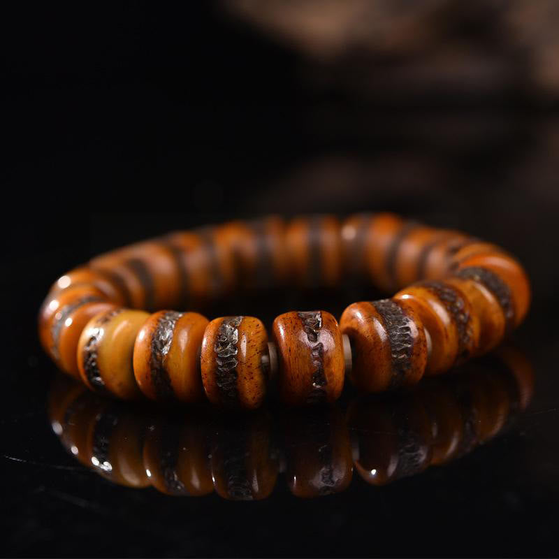 Tibetan bone bead skull bracelet — view 3