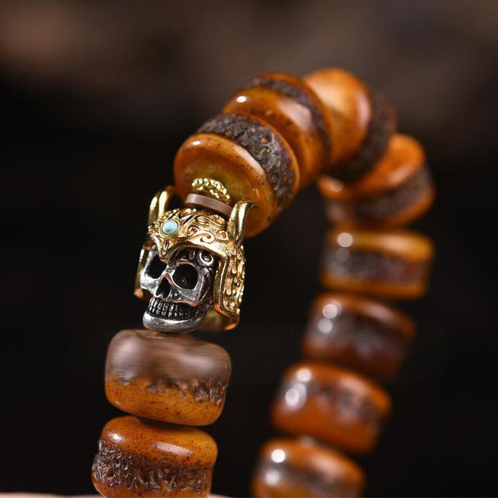 Tibetan bone bead skull bracelet — view 2