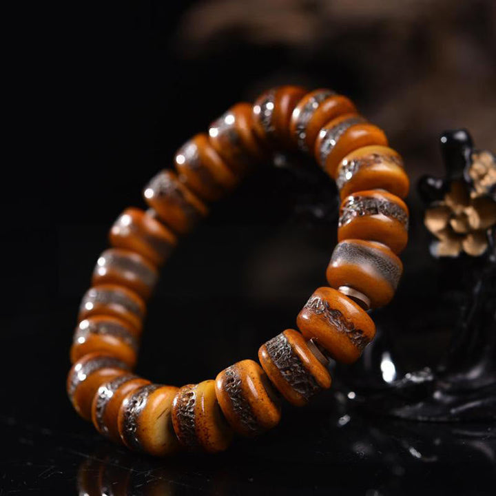 Tibetan bone bead skull bracelet — view 5