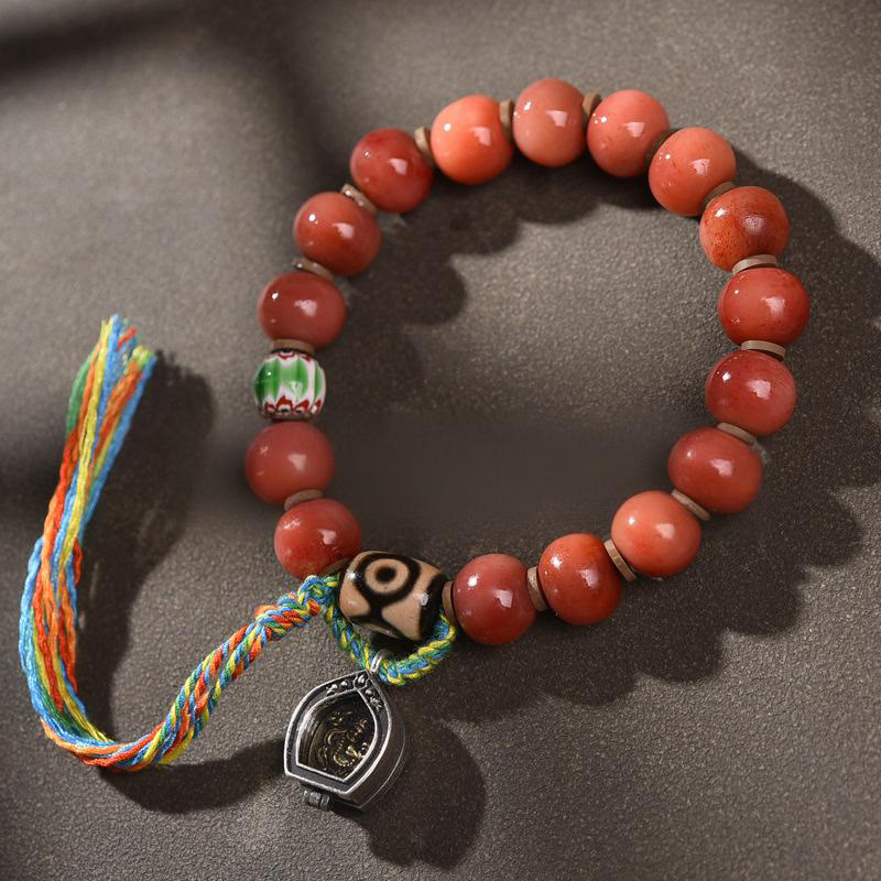 Tibetan camel bone tassel bracelet — view 1