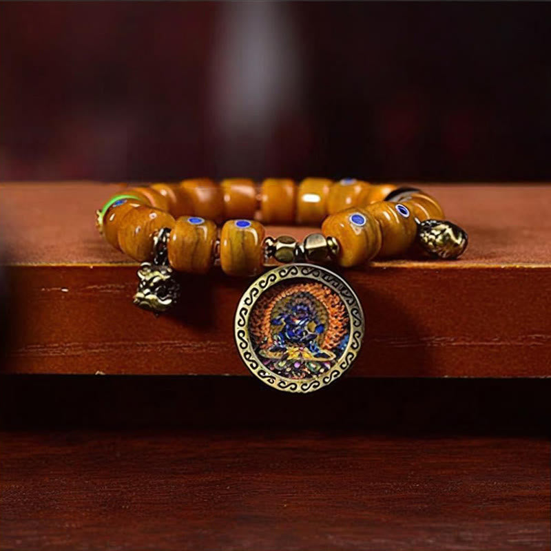 Tibetan bone bead braided cord bracelet — view 13