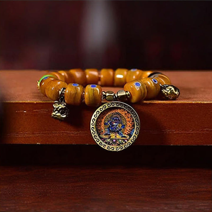 Tibetan bone bead braided cord bracelet — view 13