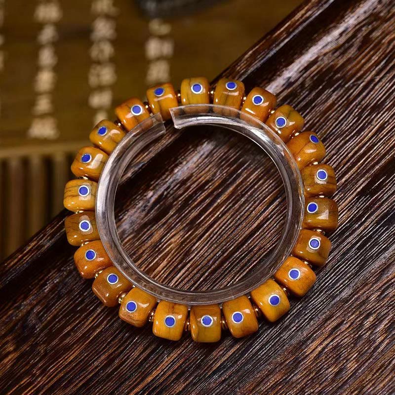 Tibetan bone bead braided cord bracelet — view 6