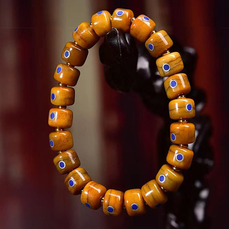 Tibetan bone bead braided cord bracelet — view 9