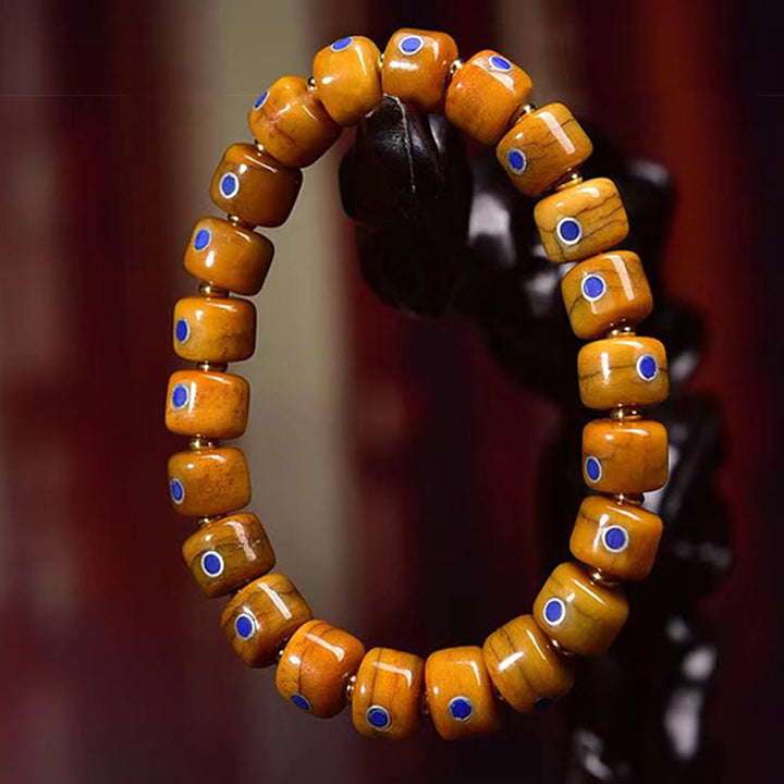 Tibetan bone bead braided cord bracelet — view 9