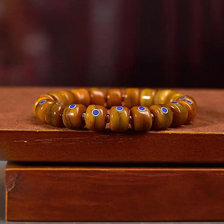 Tibetan bone bead braided cord bracelet — view 8