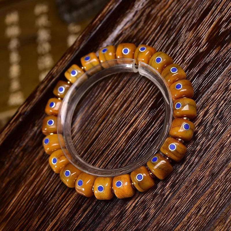 Tibetan bone bead braided cord bracelet — view 7