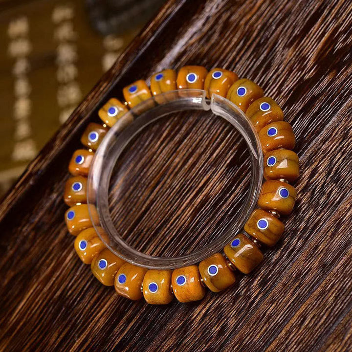 Tibetan bone bead braided cord bracelet — view 7