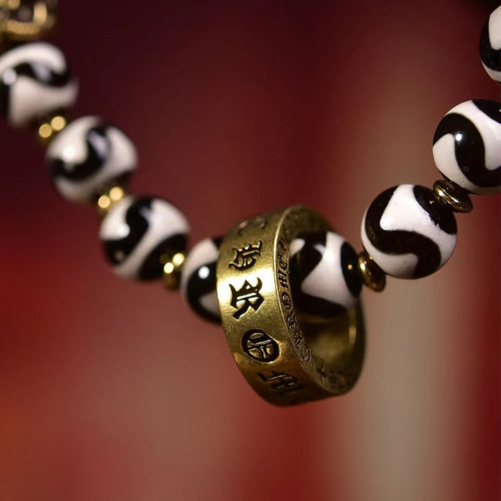 Dzi bead and copper mantra bracelet — view 5
