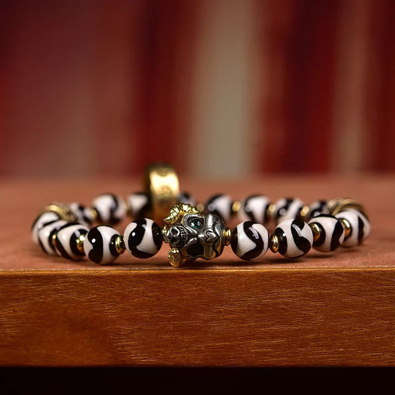 Dzi bead and copper mantra bracelet — view 3