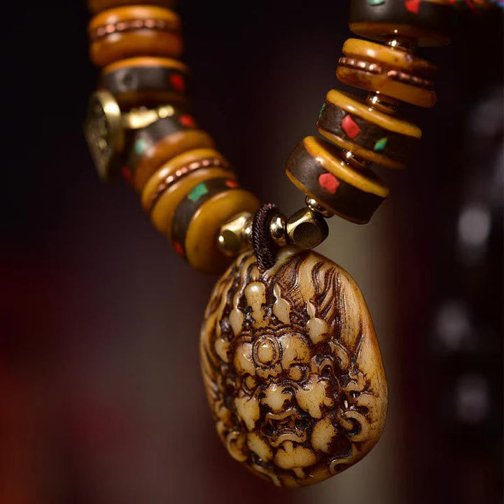 Tibetan camel bone dice tassel bracelet — view 5