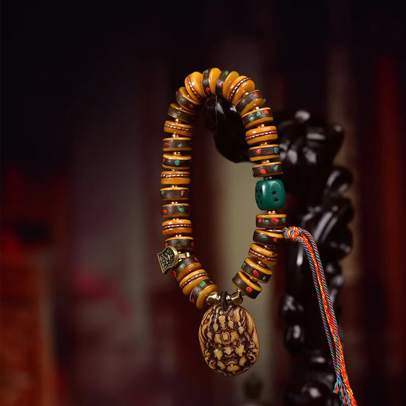 Tibetan camel bone dice tassel bracelet — view 3