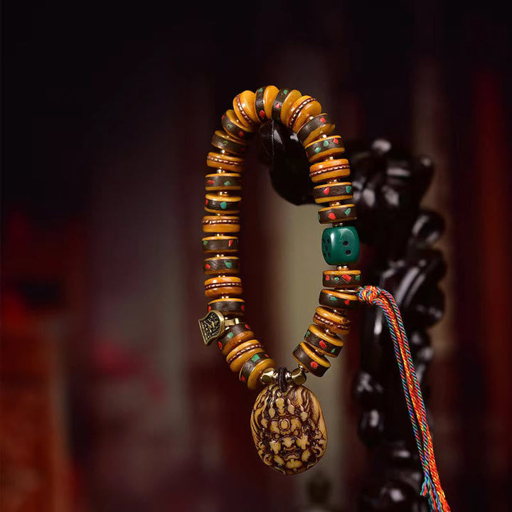 Tibetan camel bone dice tassel bracelet — view 3