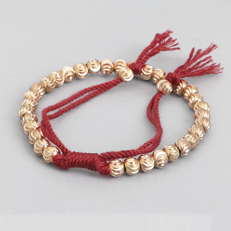 Buddha Stones Tibetan Handmade Copper Bead Luck String Bracelet Bracelet BS 1