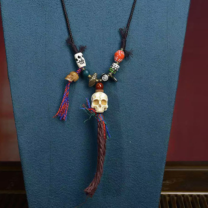Buddha Stones Tibetan Skull The Lord Of The Corpse Forest Keep Away Evil Spirits Necklace Pendant - image 2