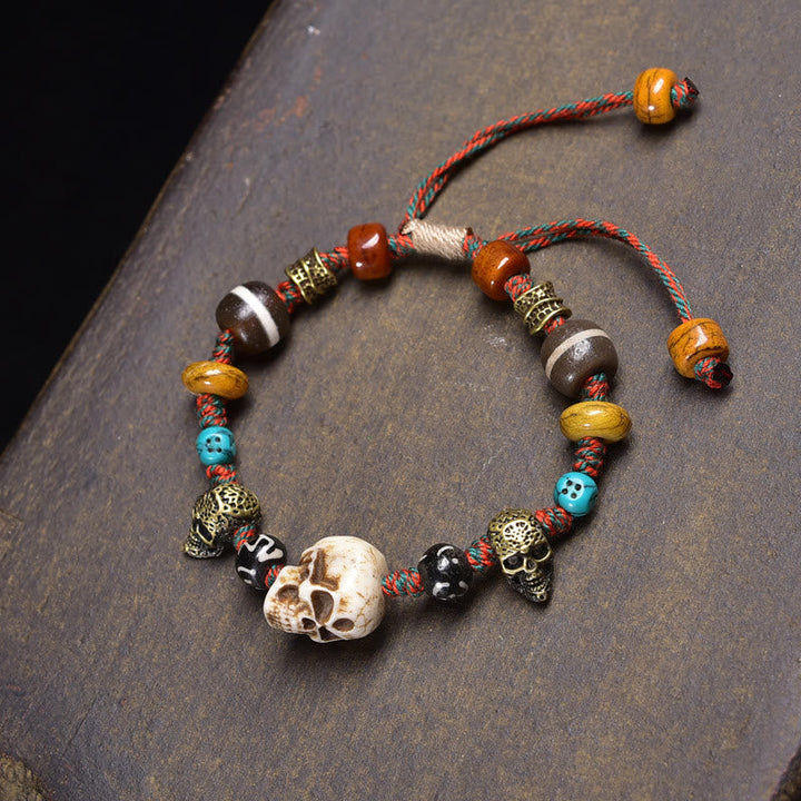 Tibetan bone bead and coconut shell bracelet — view 1