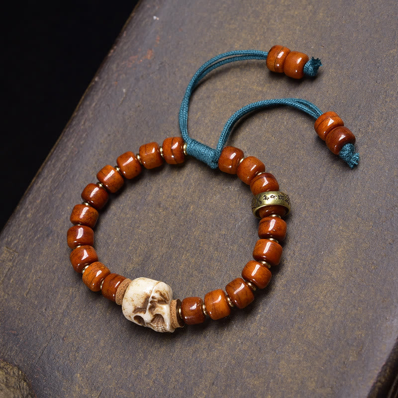 Tibetan bone bead and coconut shell bracelet — view 2