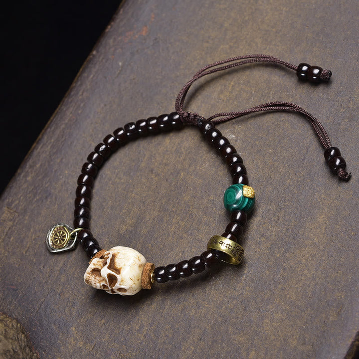 Tibetan bone bead and coconut shell bracelet — view 3