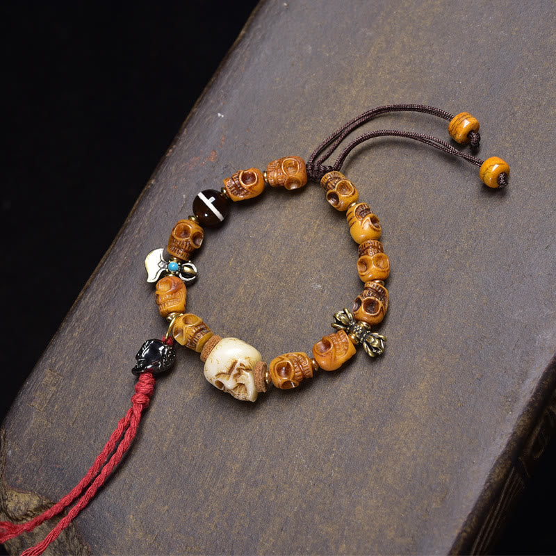Tibetan bone bead and coconut shell bracelet — view 6
