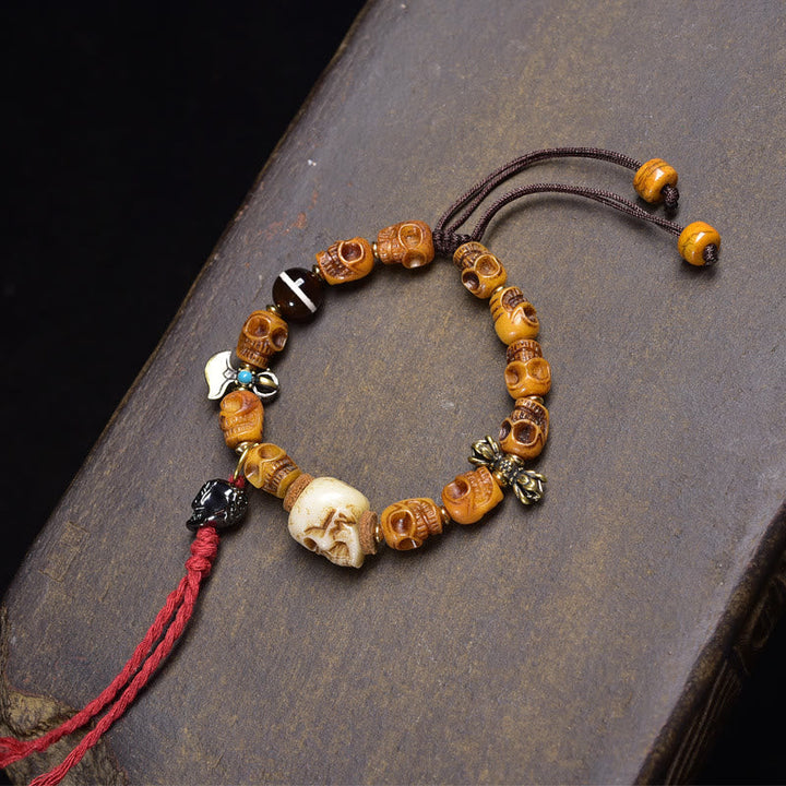 Tibetan bone bead and coconut shell bracelet — view 6