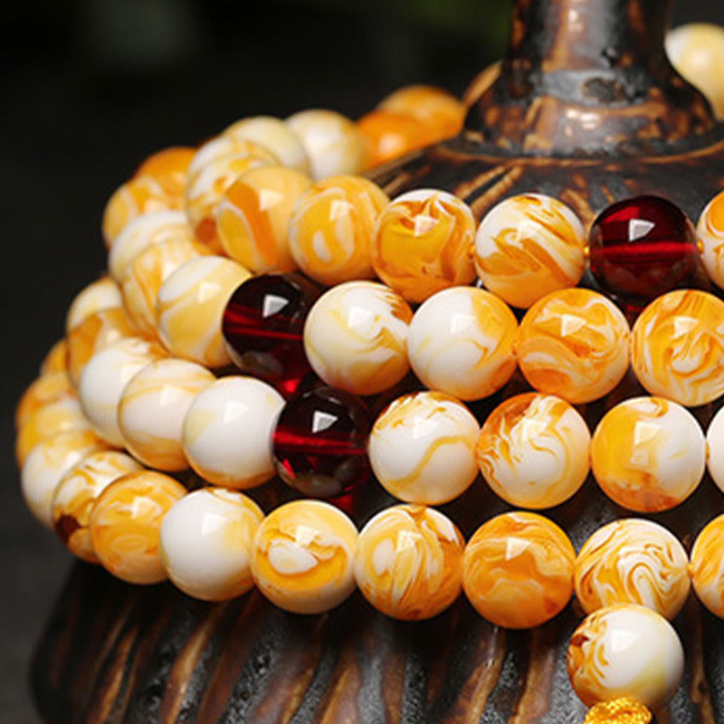 Tibetan Amber 108-Bead Mala — view 7