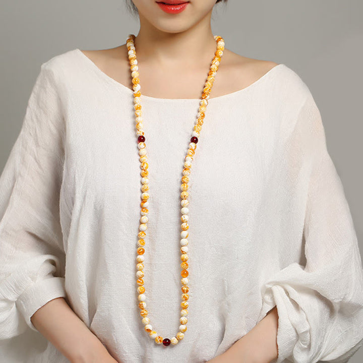 Tibetan Amber 108-Bead Mala — view 12