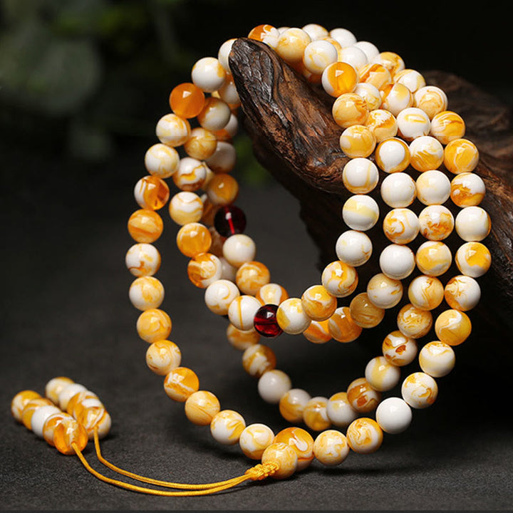 Tibetan Amber 108-Bead Mala — view 3