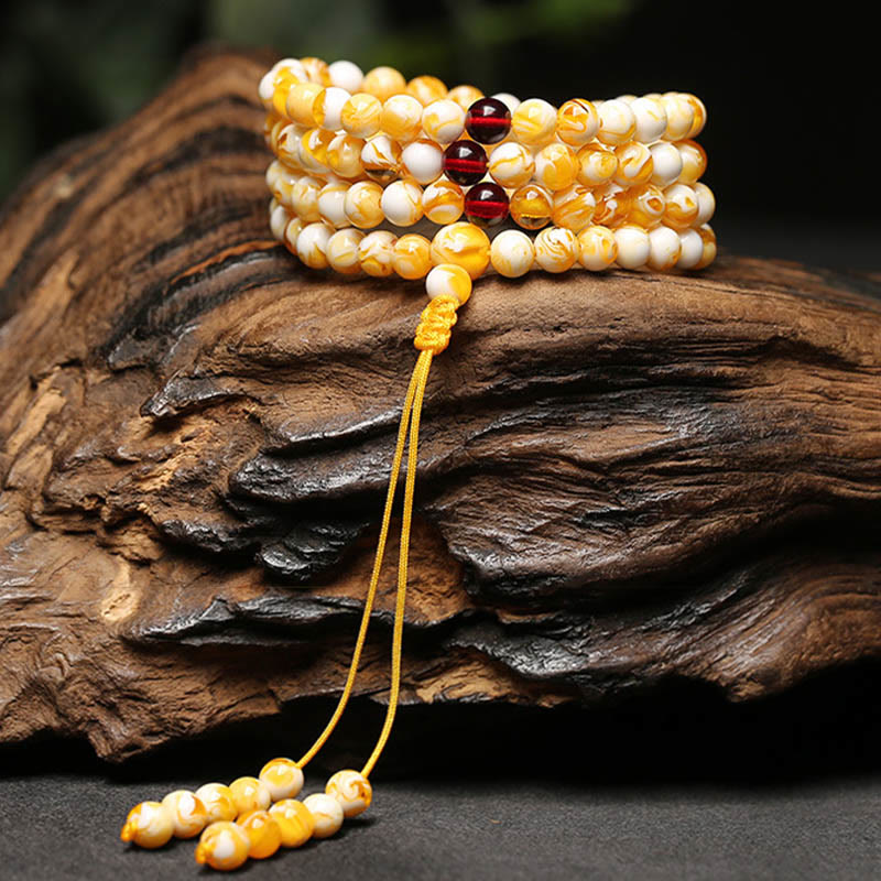 Tibetan Amber 108-Bead Mala — view 4