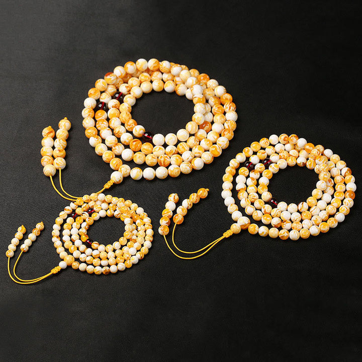 Tibetan Amber 108-Bead Mala — view 9