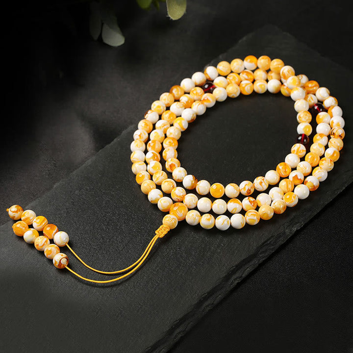 Tibetan Amber 108-Bead Mala — view 2
