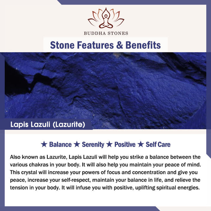 Buddha Stones Tibetan Mala Lapis Lazuli Lazurite Positive Bracelet - image 10