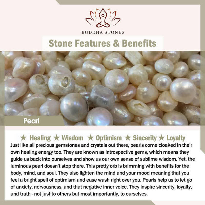 Buddha Stones Rose Quartz Pearl Flower Charm Love Bracelet