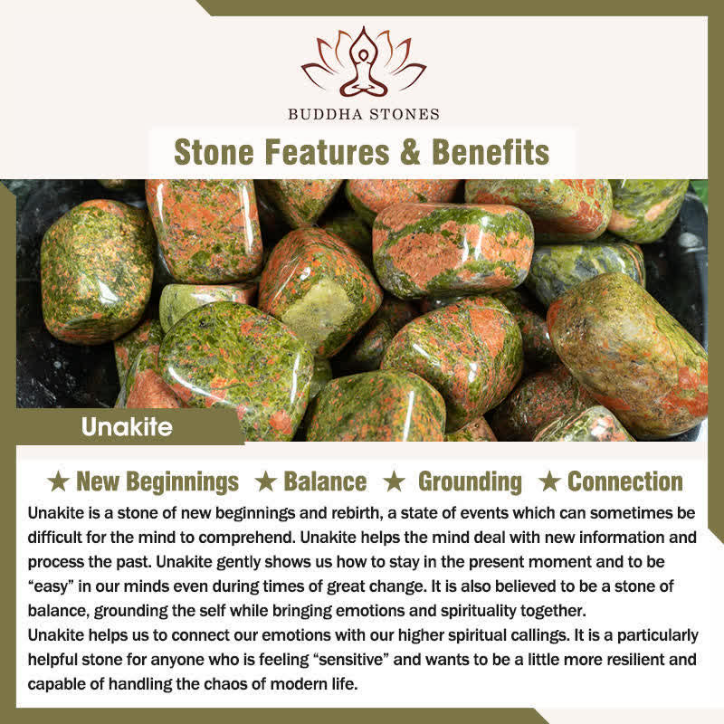 FREE Today: Grounding and Balance Unakite Rectangle Beaded Stretch Bracelet