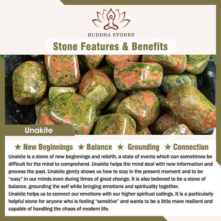 FREE Today: Grounding and Balance Unakite Rectangle Beaded Stretch Bracelet