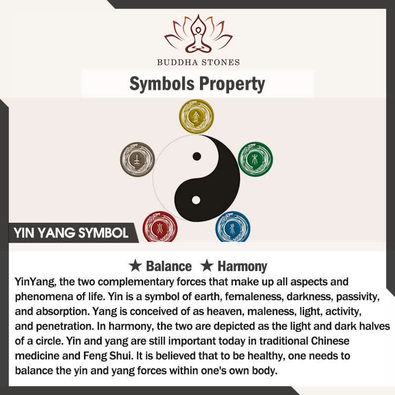 Buddha Stones Alloy Flat Bead and Glass Yin Yang Two-Tone Balance Bracelet