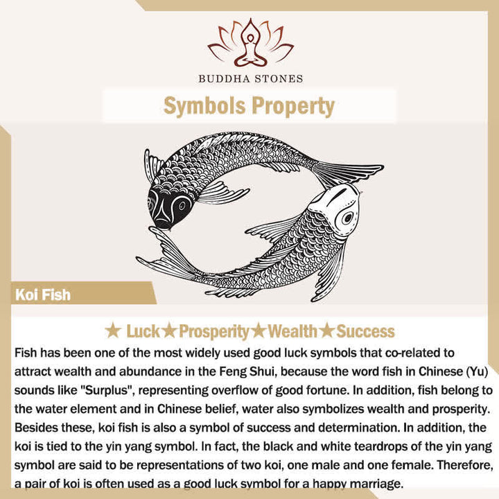 Buddha Stones Hand-Woven Red String Koi Fish Copper Coin Success Bracelet