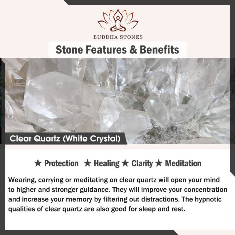 Buddha Stones Rose Quartz Clear Quartz Sweet Blossom Harmony Bracelet