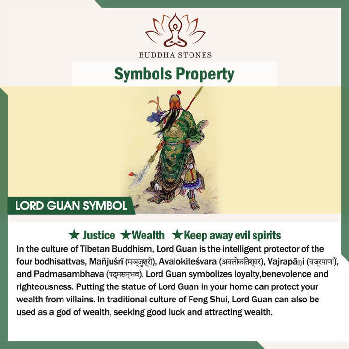 Buddha Stones Copper Lord Guan Grounding Protection Relief Pendant Necklace