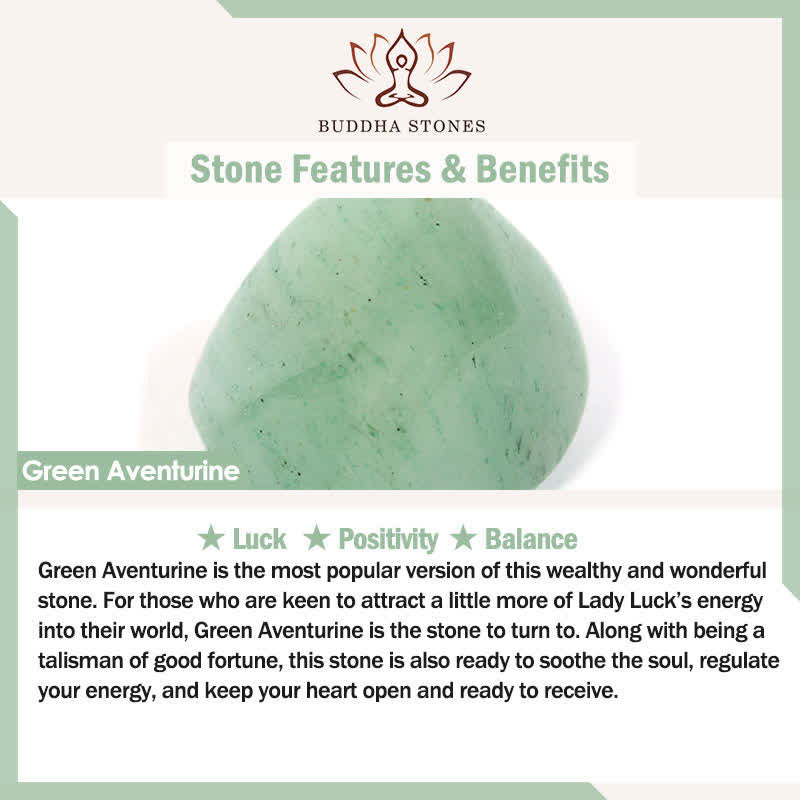 Buddha Stones Green Aventurine Four-leaf Clover Luck Round Beaded Bracelet
