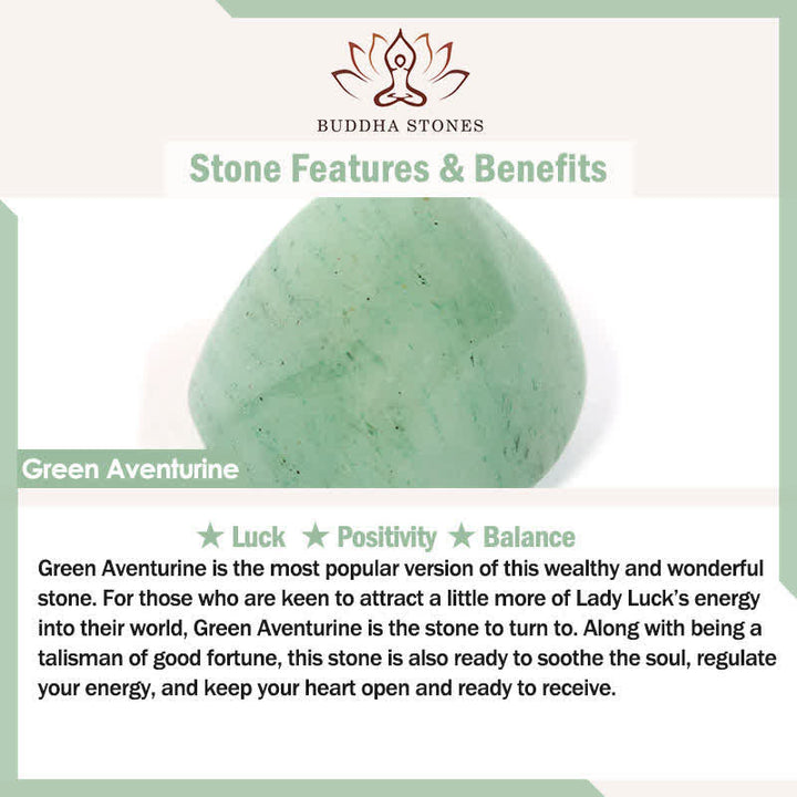 Buddha Stones Green Aventurine Four-leaf Clover Luck Round Beaded Bracelet