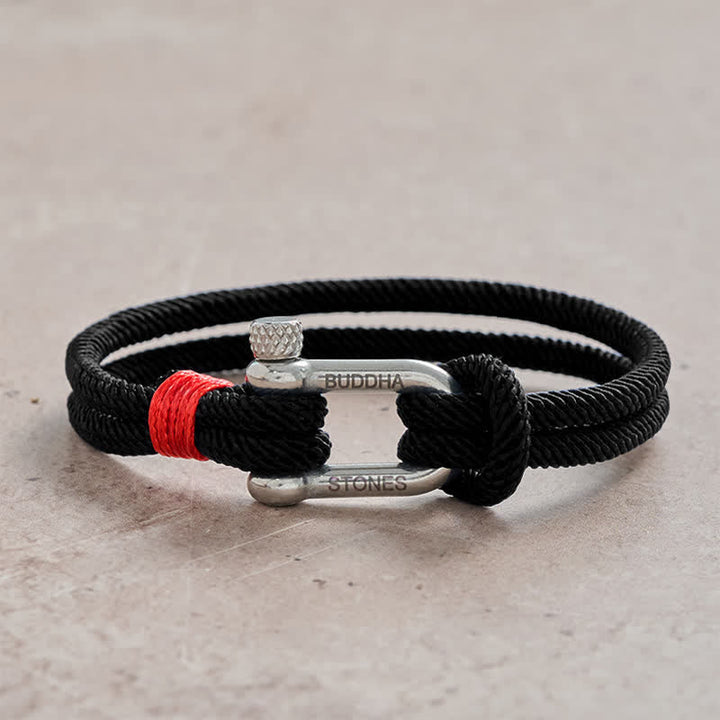 Buddha Stones Titanium Steel Shackle Stimulation Bracelet