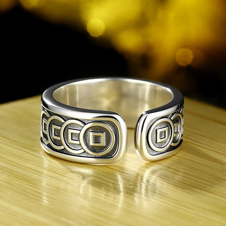 Tibetan silver-plated Jambhala ring — view 3