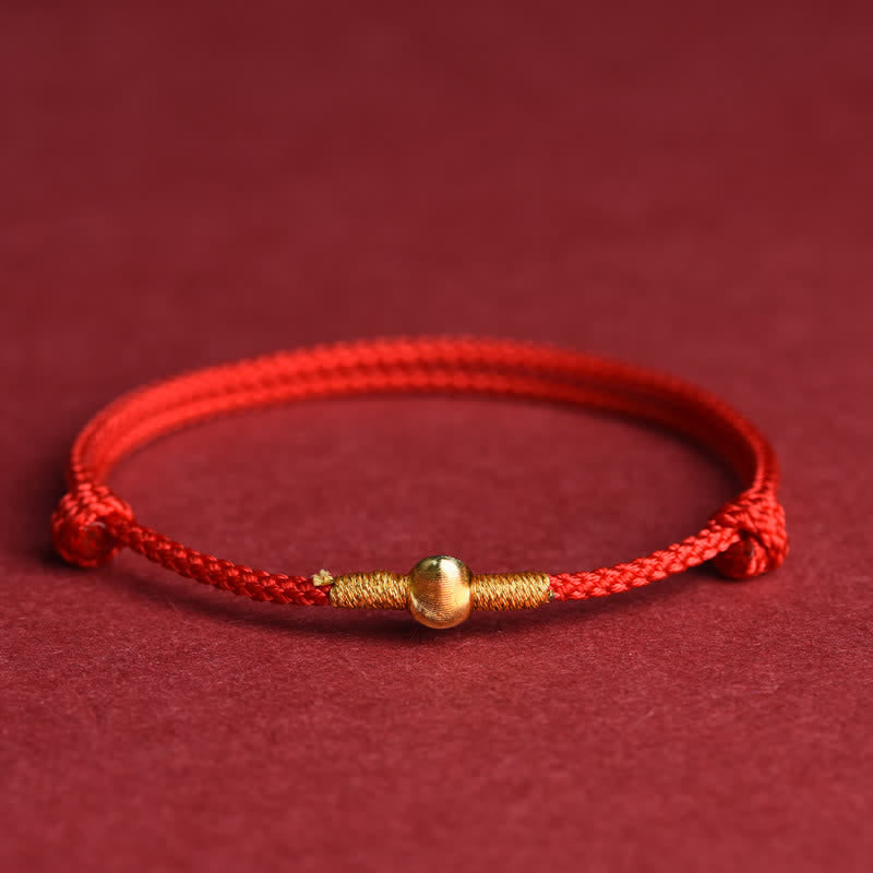 Buddha Stones Red String Hand-Woven Protection Bracelet Anklet