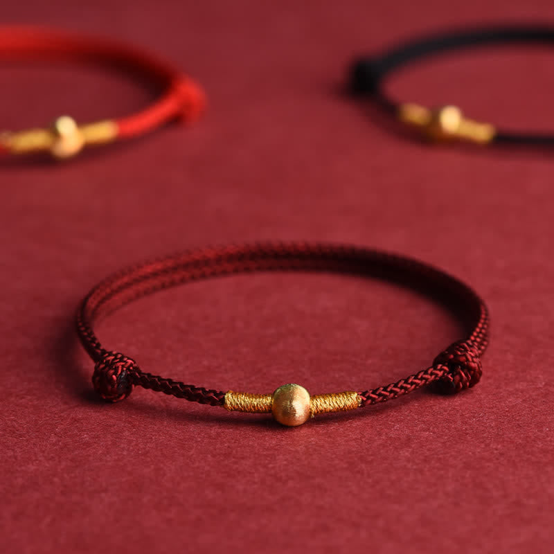 Buddha Stones Red String Hand-Woven Protection Bracelet Anklet