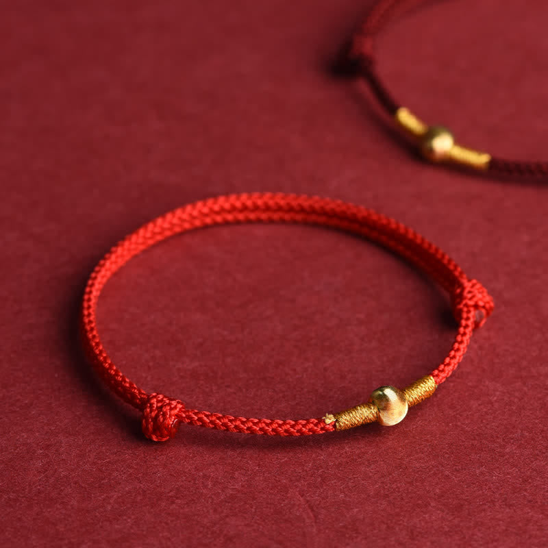 Buddha Stones Red String Hand-Woven Protection Bracelet Anklet