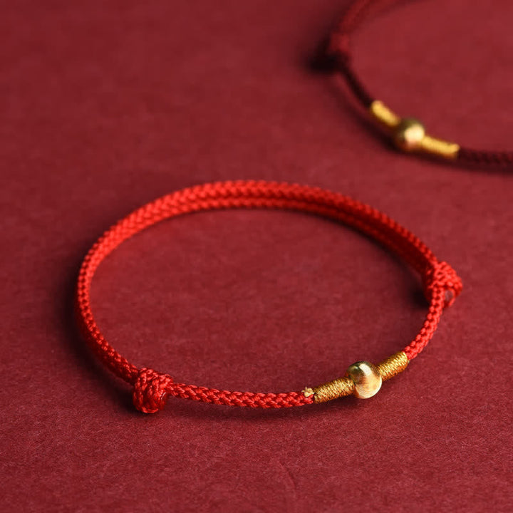 Buddha Stones Red String Hand-Woven Protection Bracelet Anklet