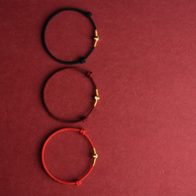 Buddha Stones Red String Hand-Woven Protection Bracelet Anklet