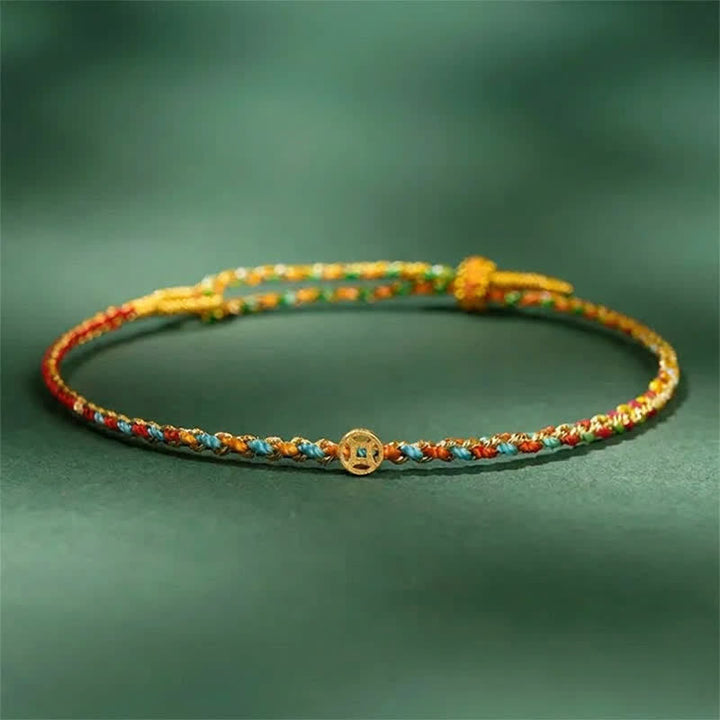 Buddha Stones Hand-Woven Thin Colorful String Protection Bracelet